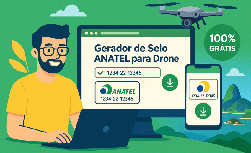 Gerador de Selo ANATEL para Drone – Grátis e Online para a Comunidade de Droneiros do Brasil!