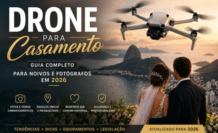 Drone para casamento: guia completo para noivos e fotógrafos em 2026