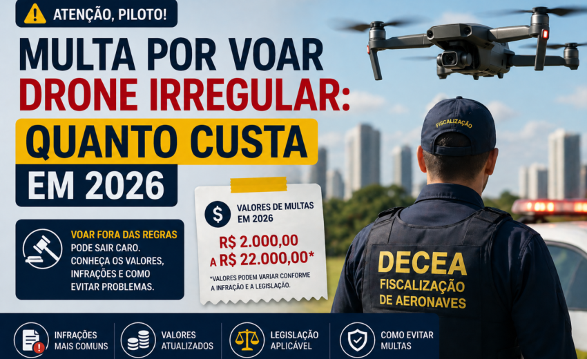Multa por voar drone irregular: quanto custa em 2026