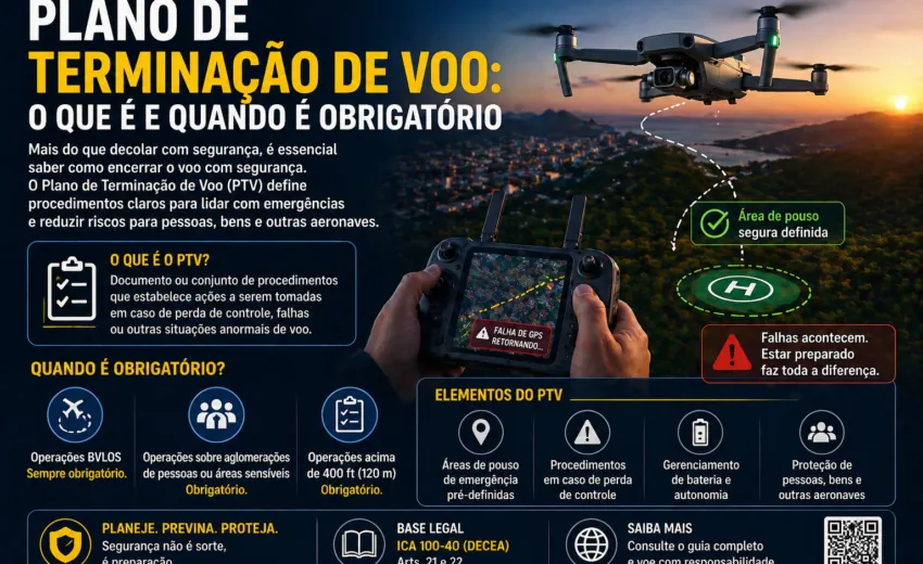 Plano de Terminação de Voo: o que é e quando é obrigatório