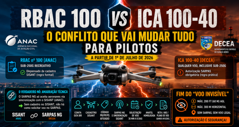 RBAC 100 e ICA 100-40: o conflito legislativo que vai mudar tudo para pilotos de drone em 2026