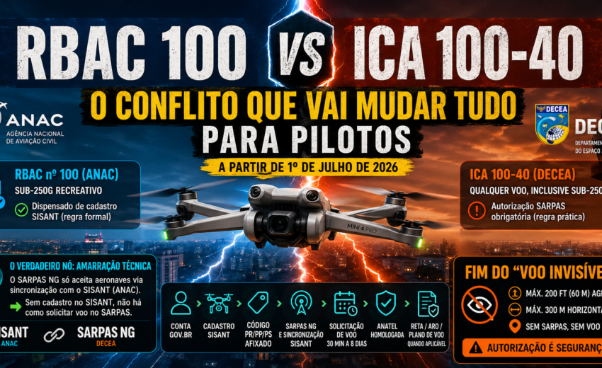 RBAC 100 e ICA 100-40: o conflito legislativo que vai mudar tudo para pilotos de drone em 2026