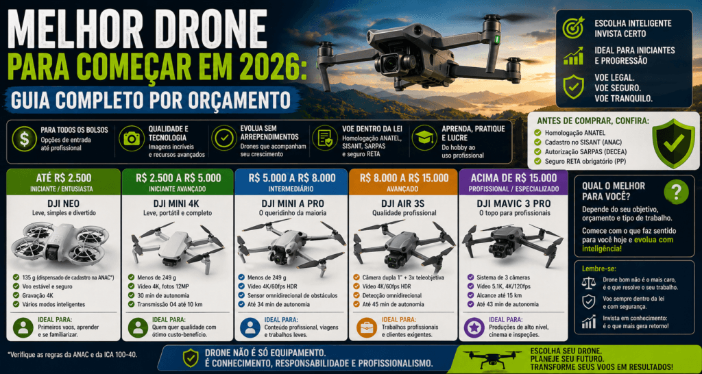 Melhor Drone para Iniciantes em 2026: Bom e Barato