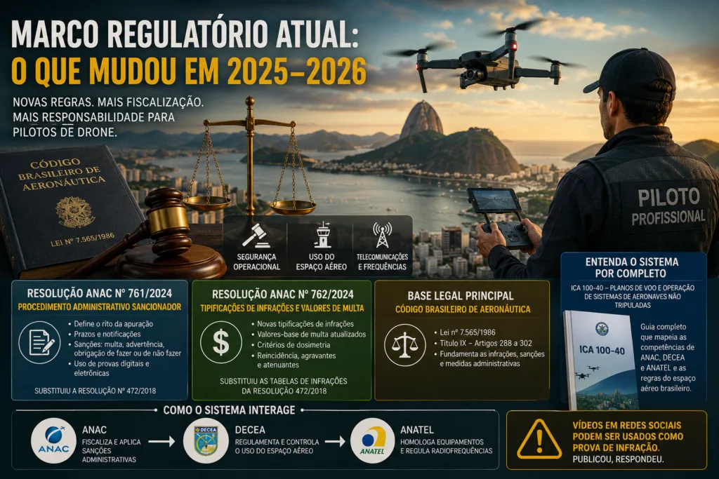 Marco regulatório de drones no Brasil e as multas por voo irregular vigentes em 2026