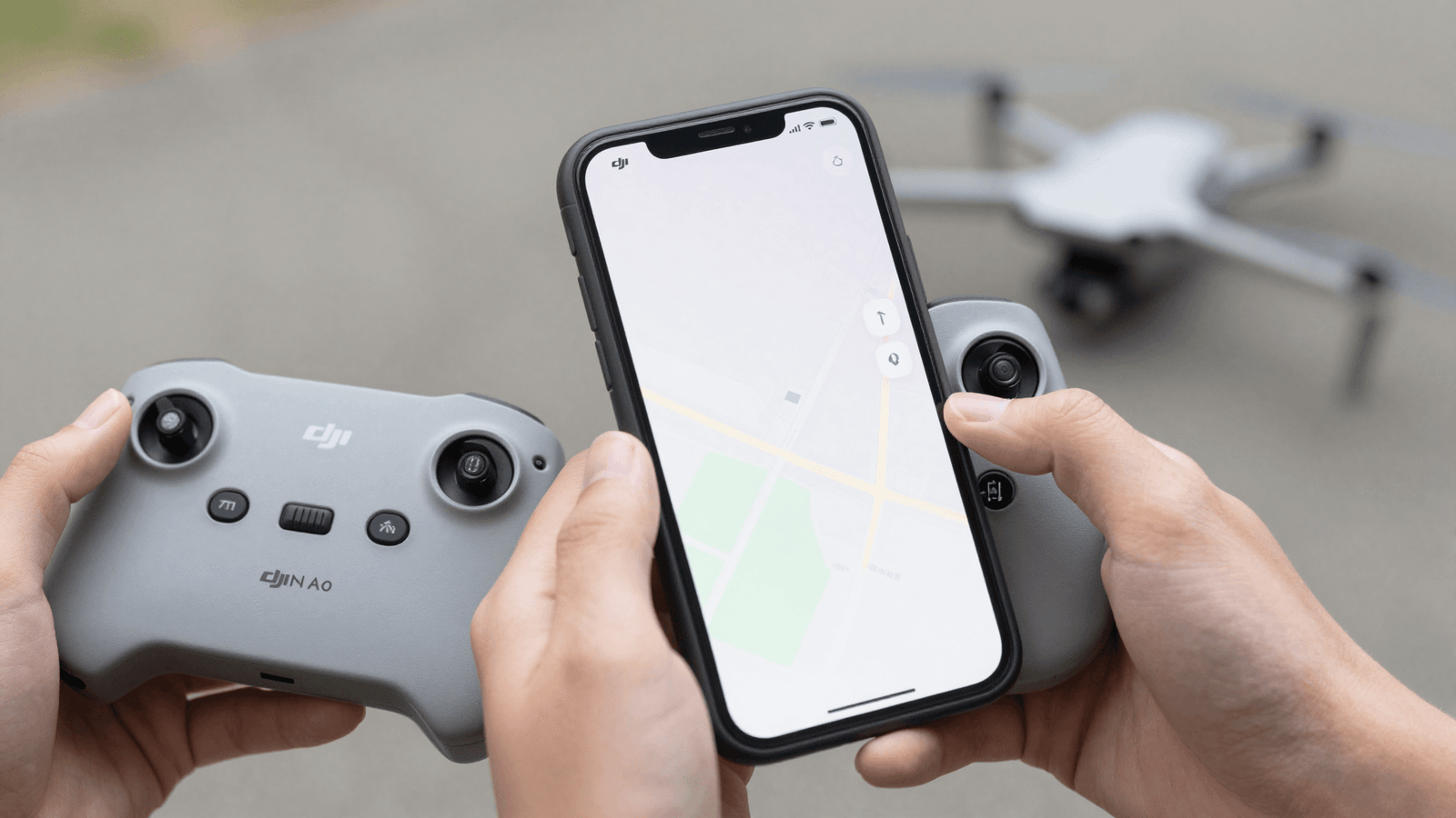 Piloto seguindo o fluxo de autorização com o controle DJI