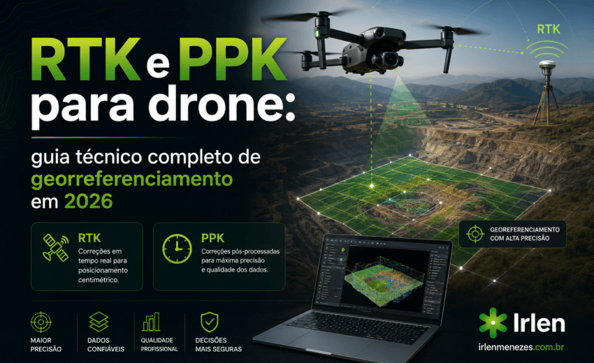 RTK e PPK para drone: guia técnico completo de georreferenciamento em 2026