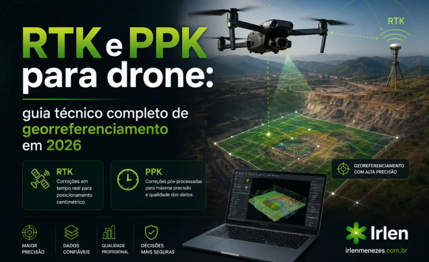 RTK e PPK para drone: guia técnico completo de georreferenciamento em 2026