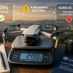 PMD do drone: o Peso Máximo de Decolagem e a pegadinha dos 250g em 2026