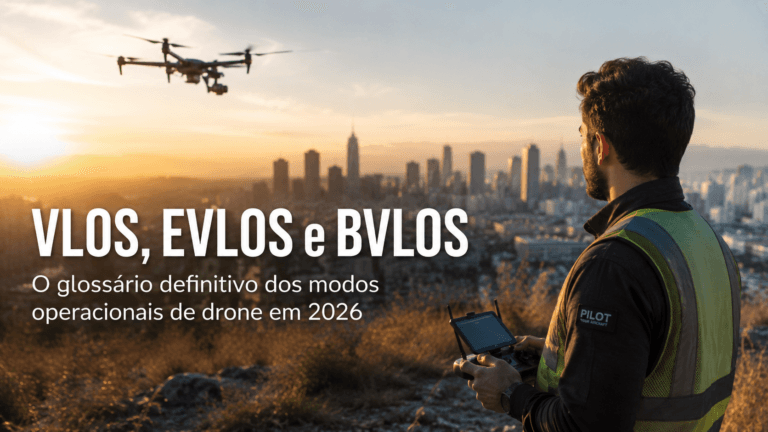 VLOS, EVLOS e BVLOS: o glossário definitivo dos modos operacionais de drone em 2026