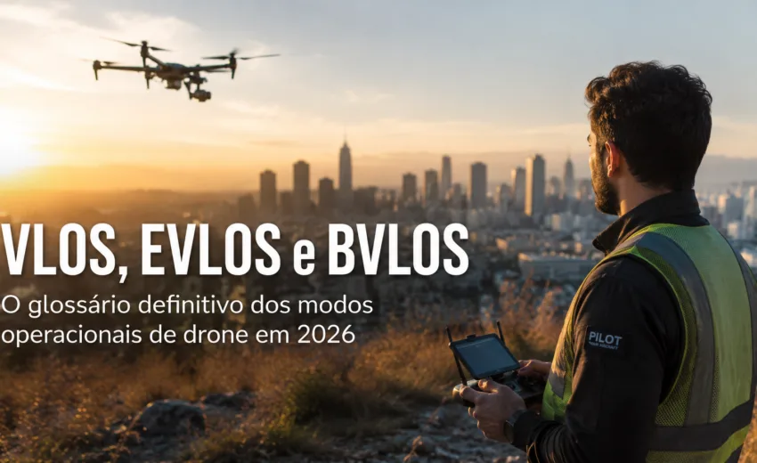 VLOS, EVLOS e BVLOS: o glossário definitivo dos modos operacionais de drone em 2026