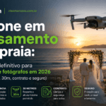Drone em casamento na praia: o guia definitivo para noivos e fotógrafos em 2026 (anuência, 30m, contrato e seguro)