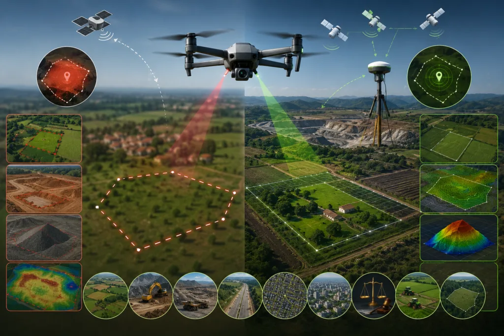 Comparativo entre GPS comum e GNSS RTK para georreferenciamento profissional
