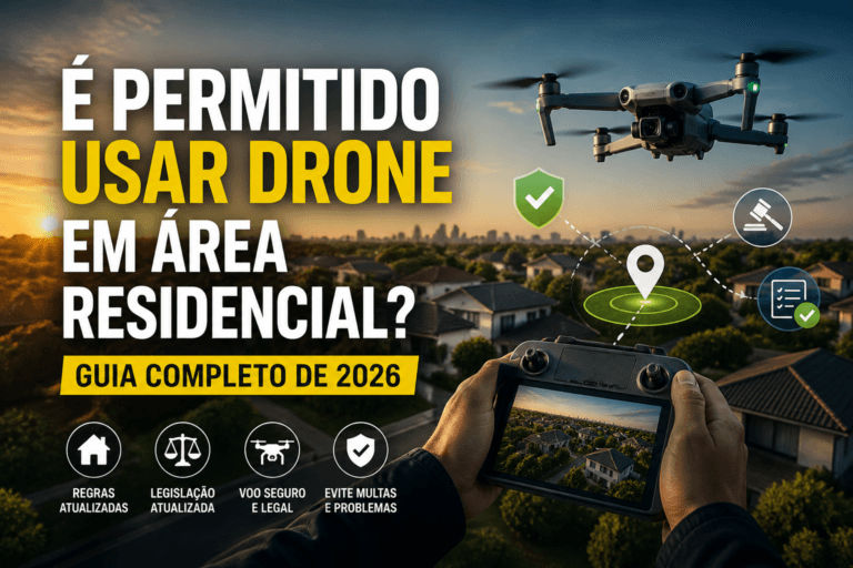 É permitido usar drone em área residencial? Guia completo de 2026