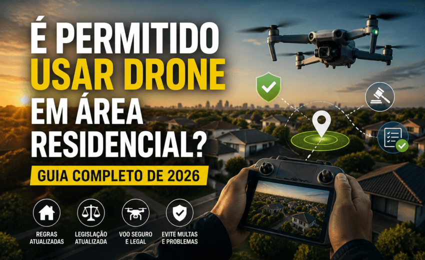 É permitido usar drone em área residencial? Guia completo de 2026
