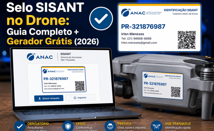 Selo ANAC / SISANT no Drone: Guia Completo + Gerador Grátis (2026)