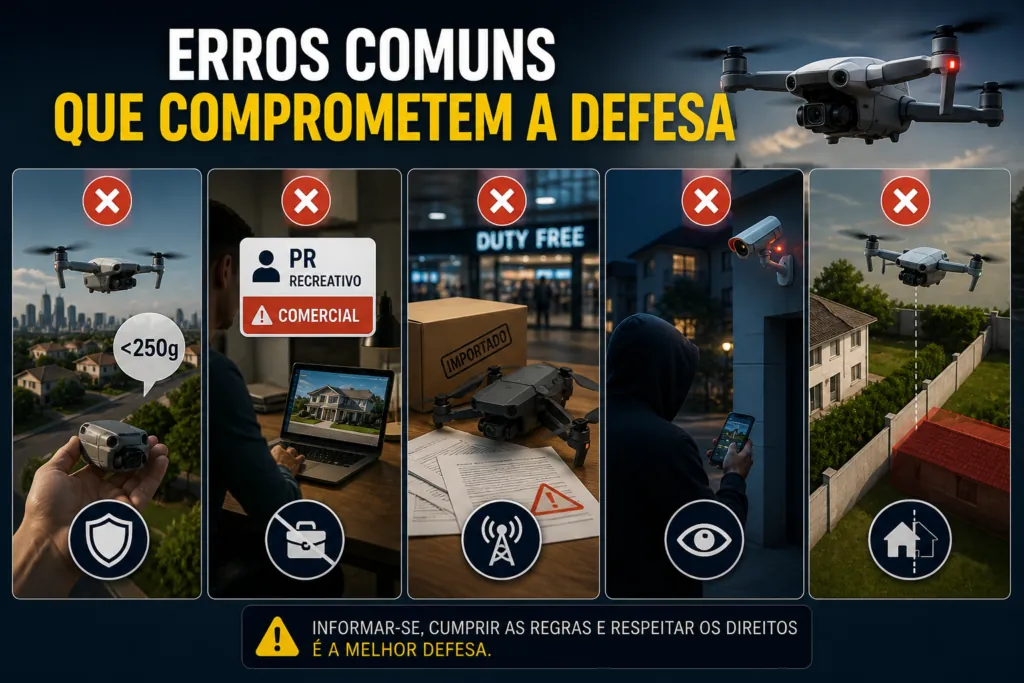 Erros comuns na defesa de operador denunciado por voo em área residencial