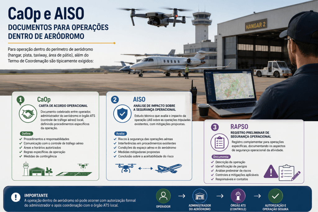 Modelo de CaOp e AISO para operação de drone dentro de aeródromo