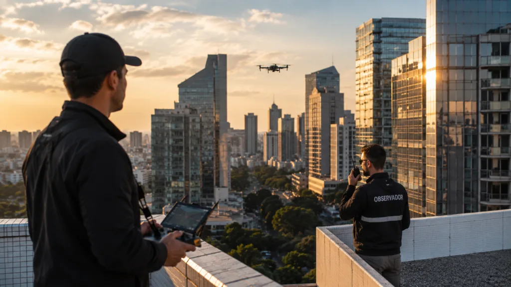 Operação de drone em EVLOS (Extended Visual Line Of Sight) com apoio de observador auxiliar
