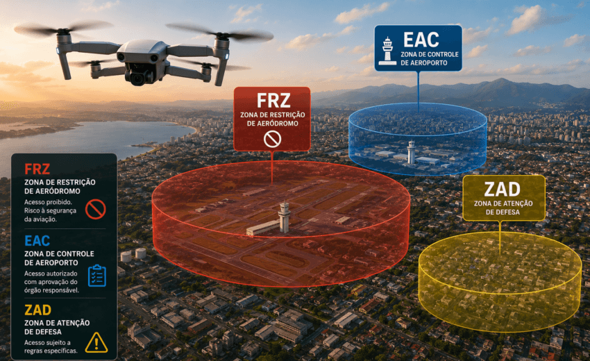 FRZ, EAC e ZAD: o glossário definitivo das zonas restritas para drone em 2026