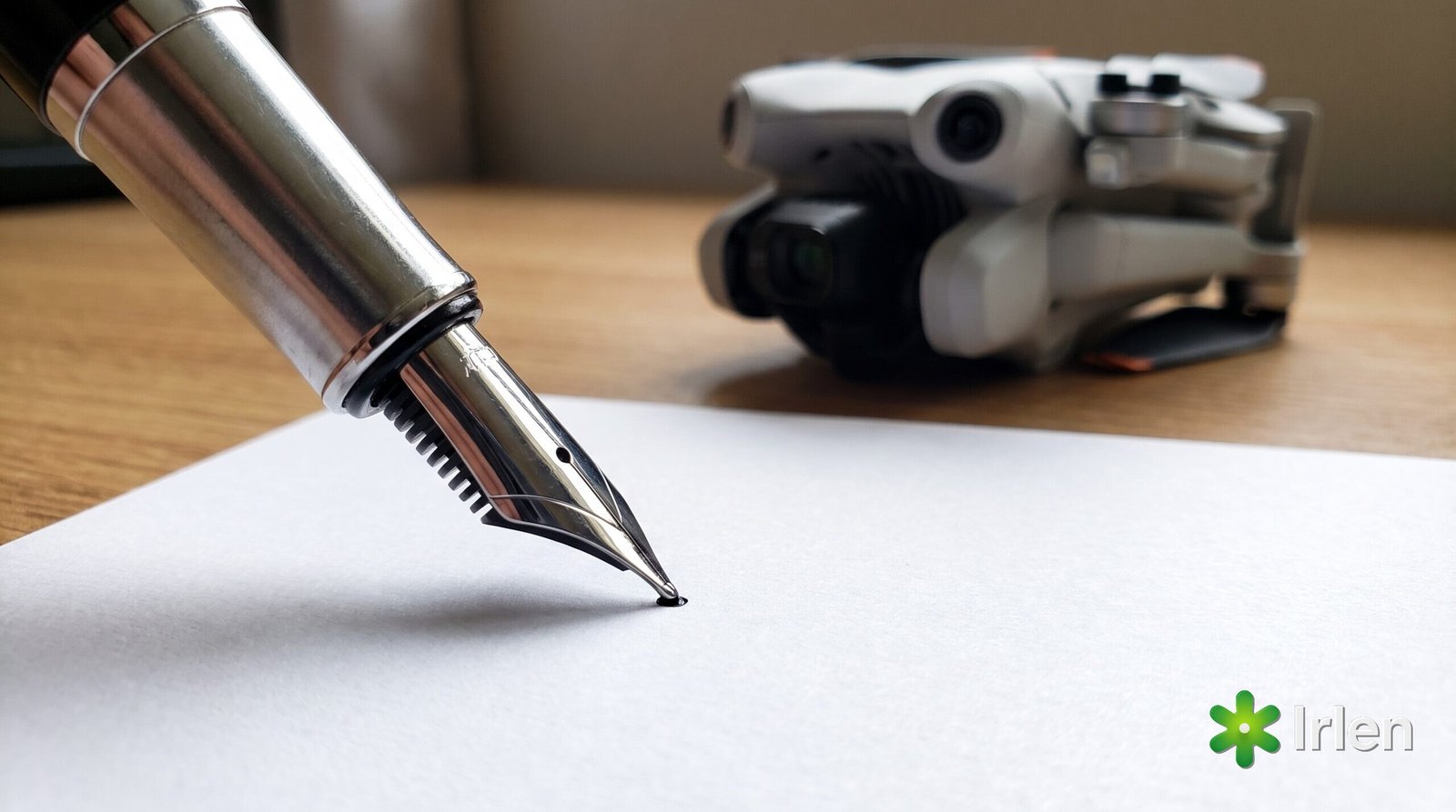 Assinatura de contrato de cessão de direitos com o drone ao fundo