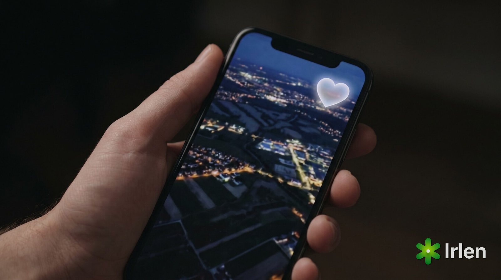 Celular publicando vídeo de drone em rede social