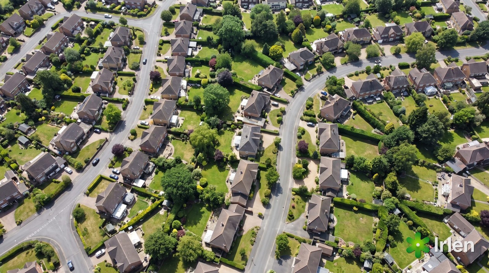 Vista aérea de um bairro residencial