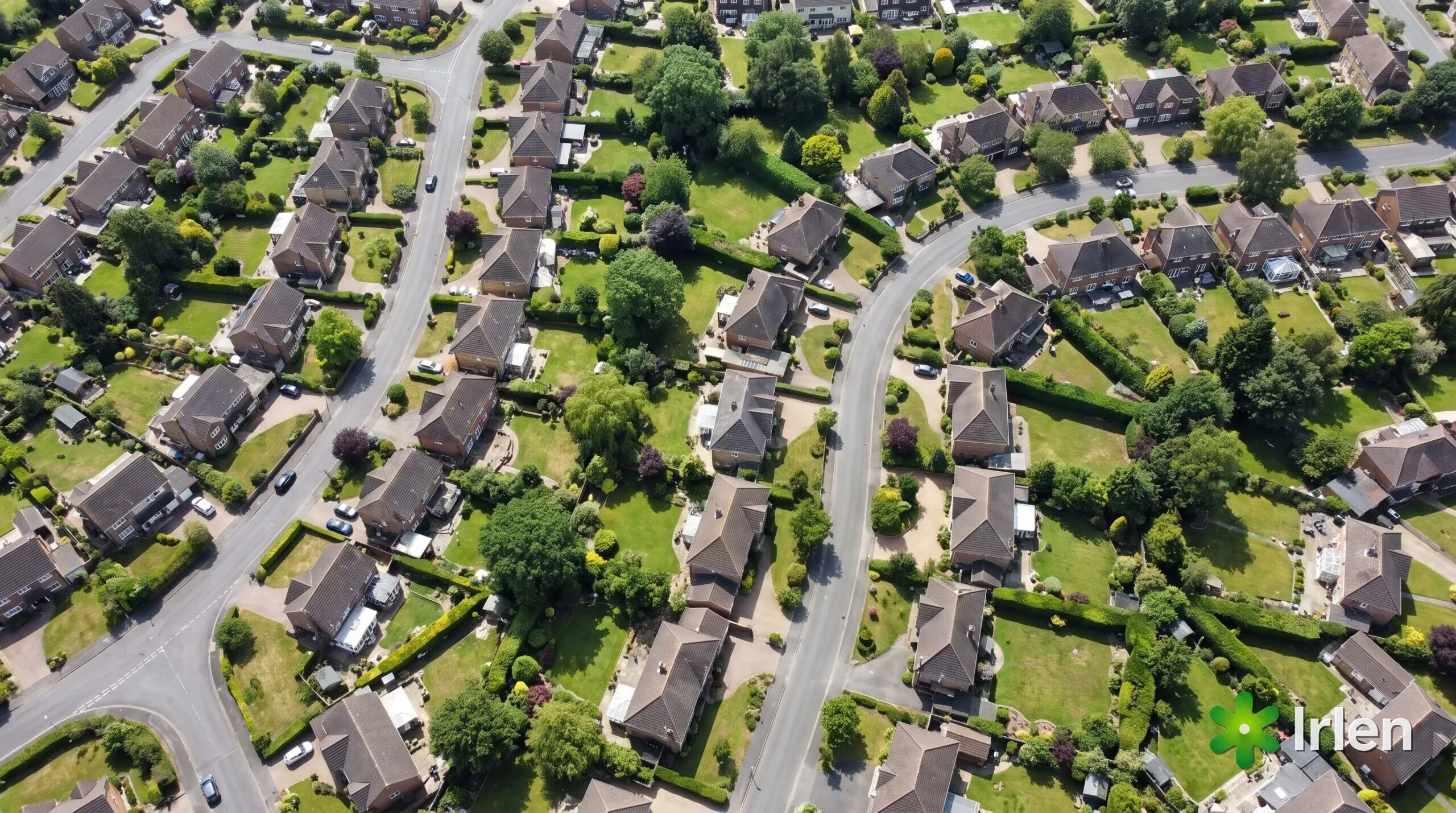 Vista aérea de um bairro residencial