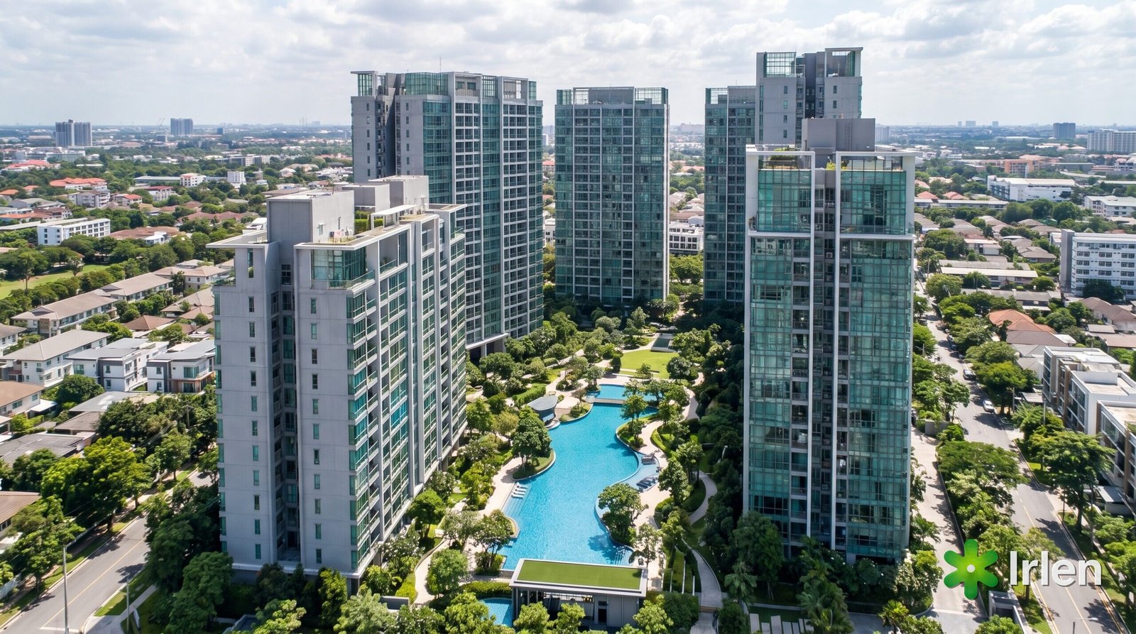 Vista aérea de um condomínio residencial