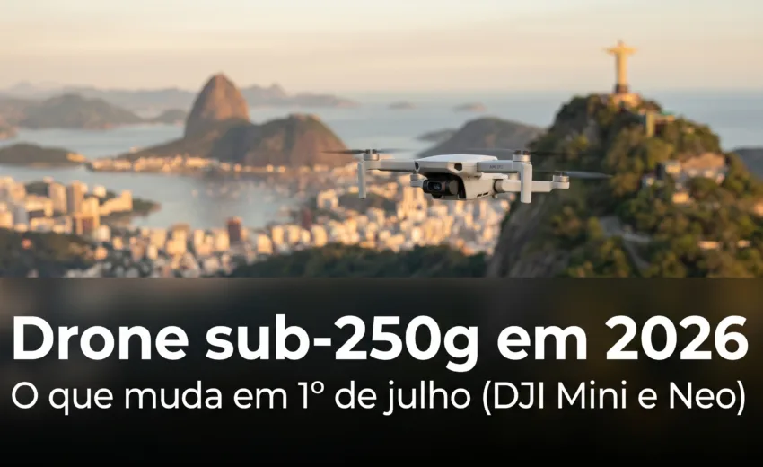 Drone sub-250g em 2026: o que muda em 1º de julho para o seu DJI Mini ou Neo