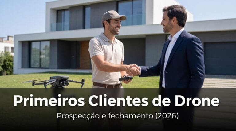 Piloto de drone conquistando os primeiros clientes com prospeccao e fechamento