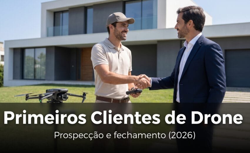 Como conseguir os primeiros clientes de drone em 2026: prospecção e fechamento