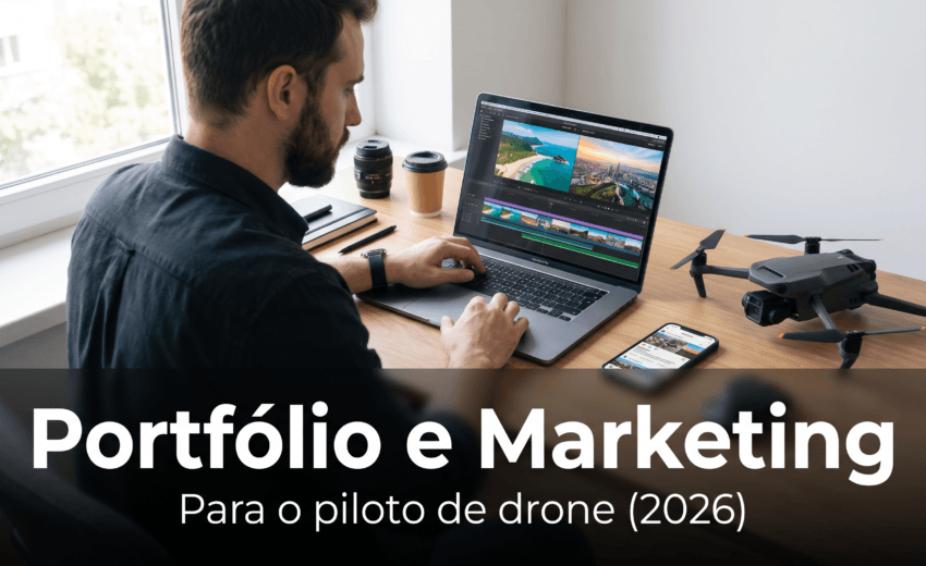 Portfólio e marketing do piloto de drone: como ser encontrado e fechar contratos em 2026