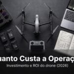 Kit completo de operacao profissional de drone para calculo de investimento e ROI