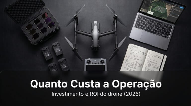 Kit completo de operacao profissional de drone para calculo de investimento e ROI
