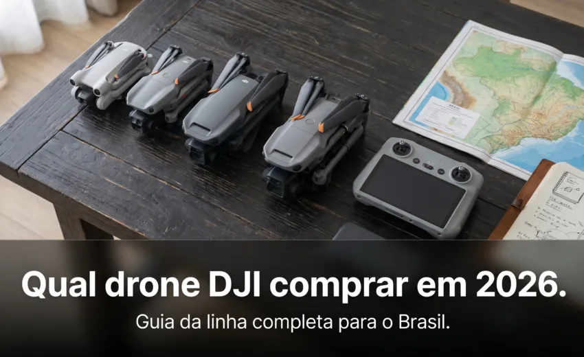 Qual drone DJI comprar em 2026? Guia completo da linha para o Brasil