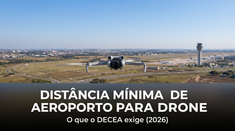 Distância mínima de aeroporto para drone — distância mínima de aeroporto para voar drone