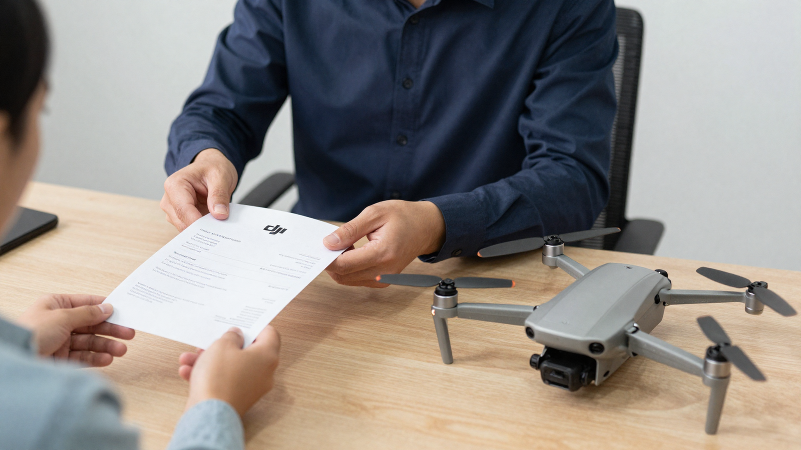 Nota fiscal e contrato para serviço com drone