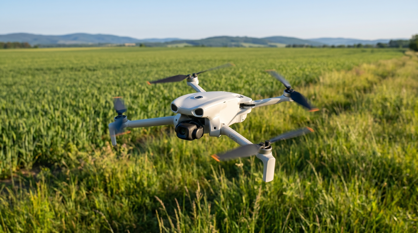 DJI Lito 1 em voo sobre um campo verde