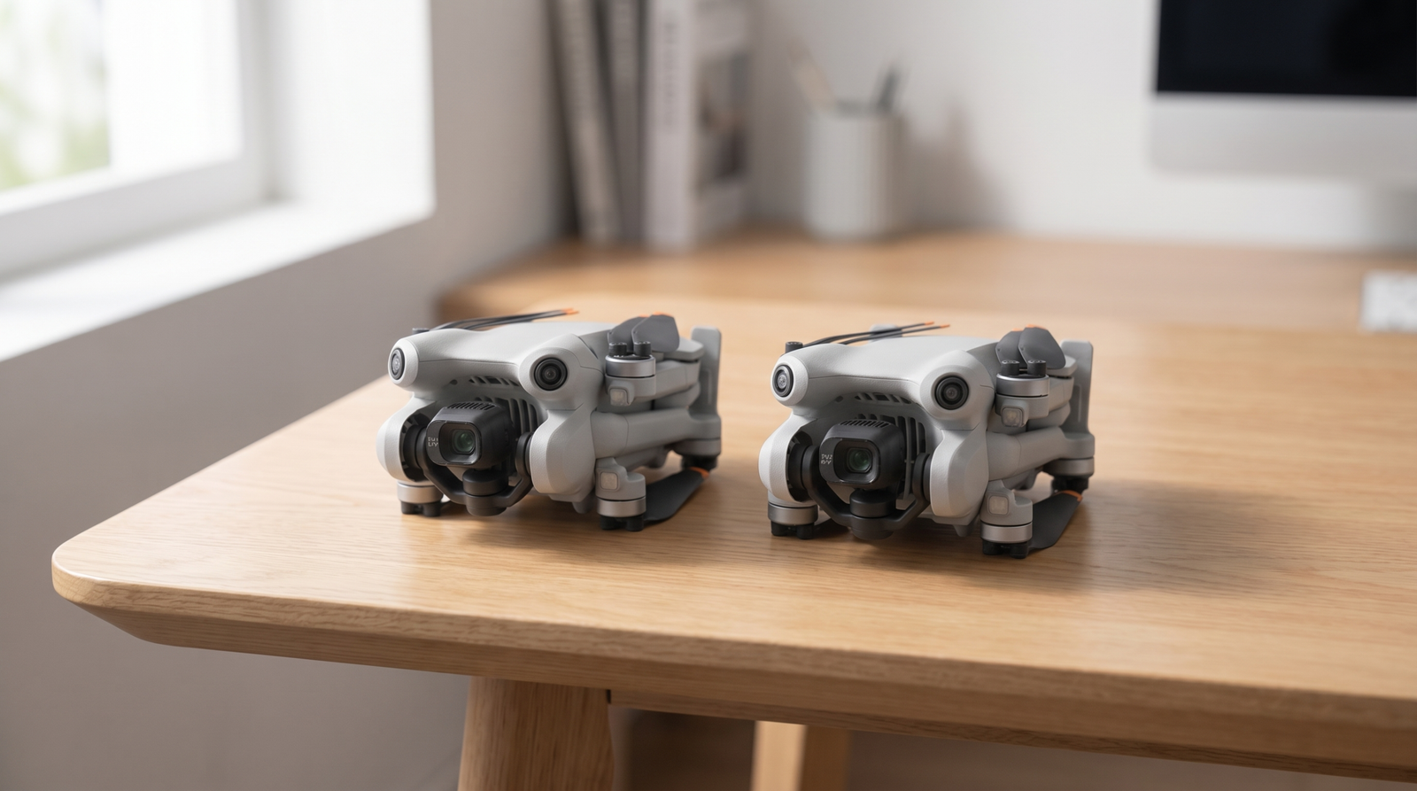 DJI Lito X1 e DJI Mini 4 Pro dobrados lado a lado