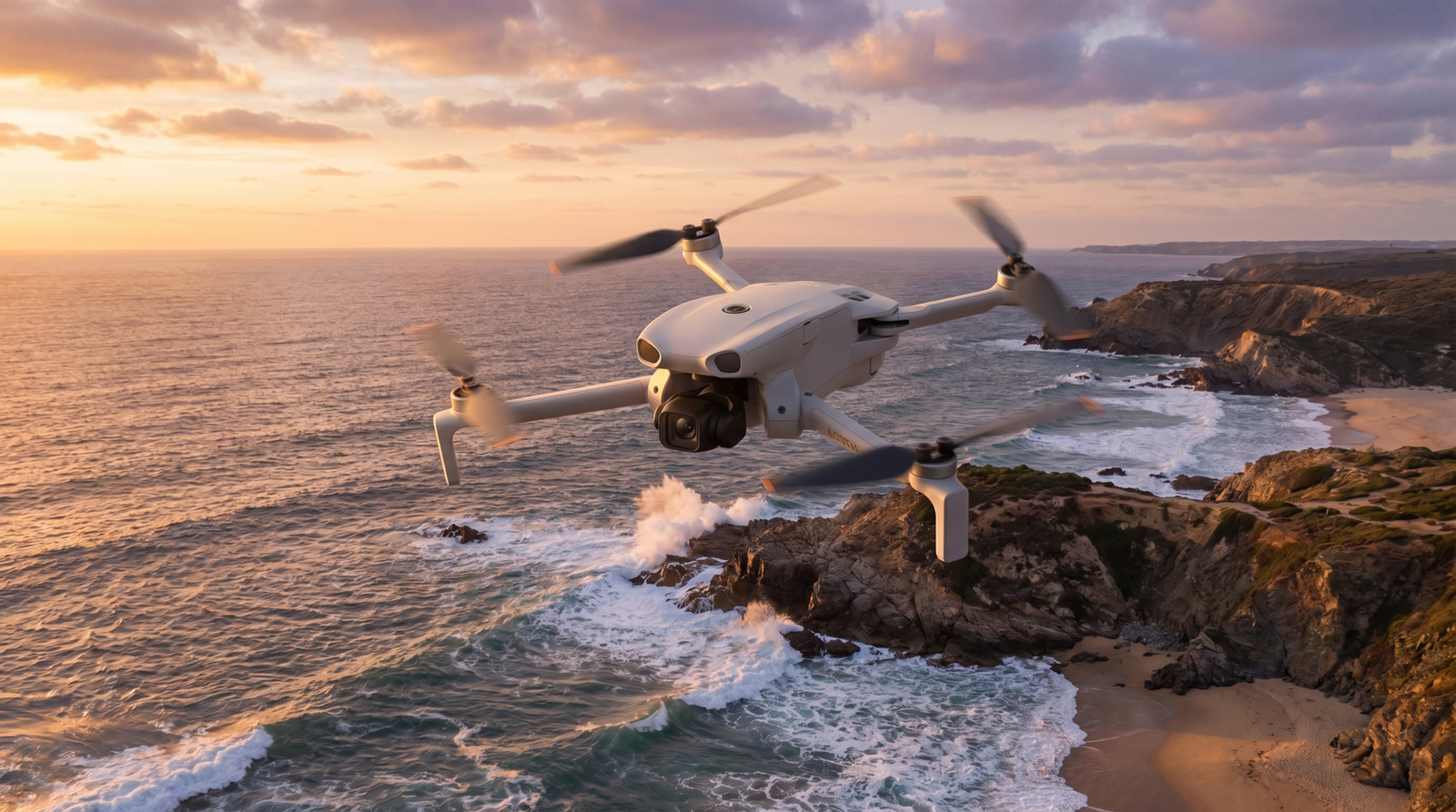 DJI Lito X1 em voo sobre o litoral
