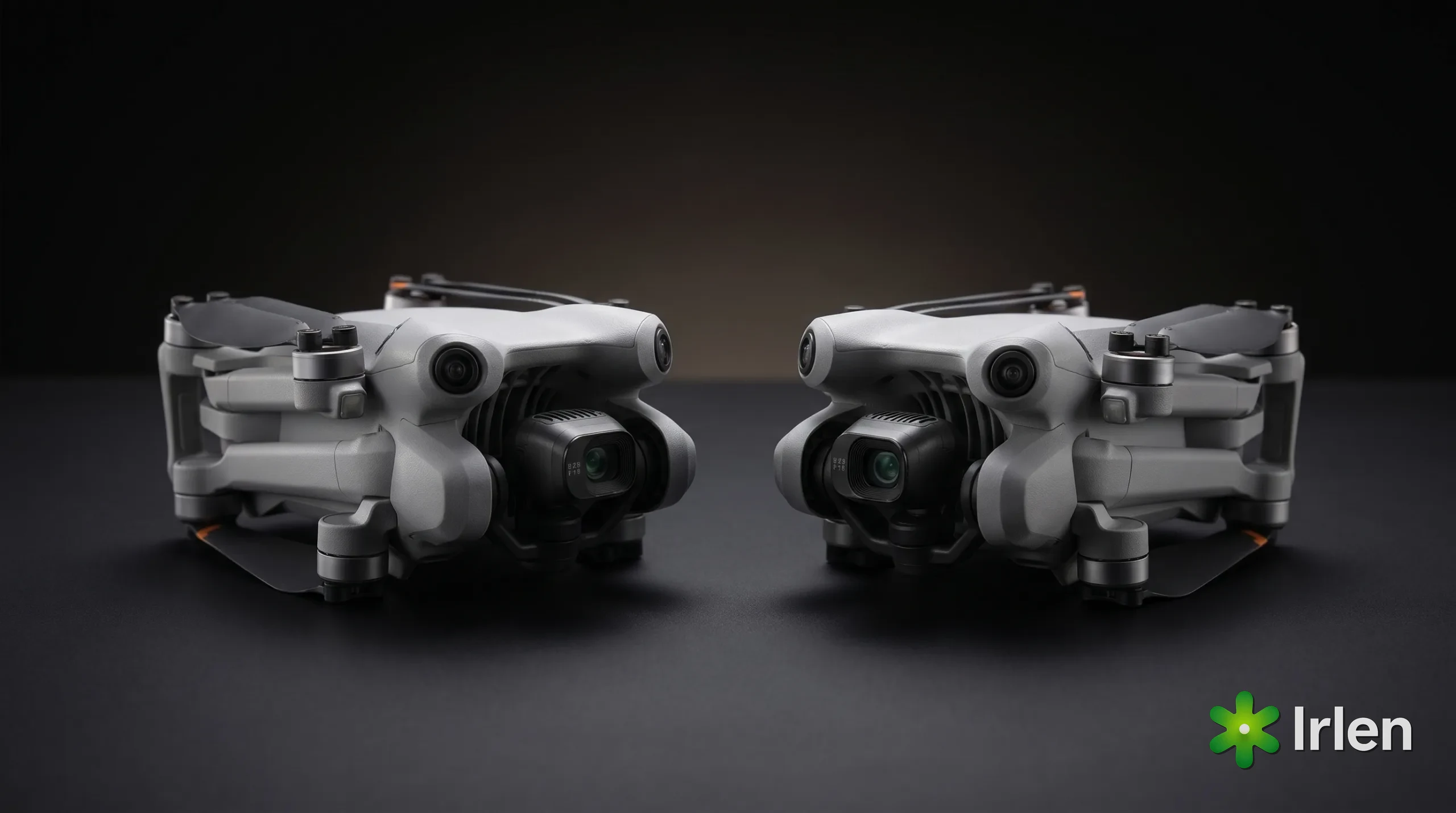 Dois drones DJI compactos premium lado a lado