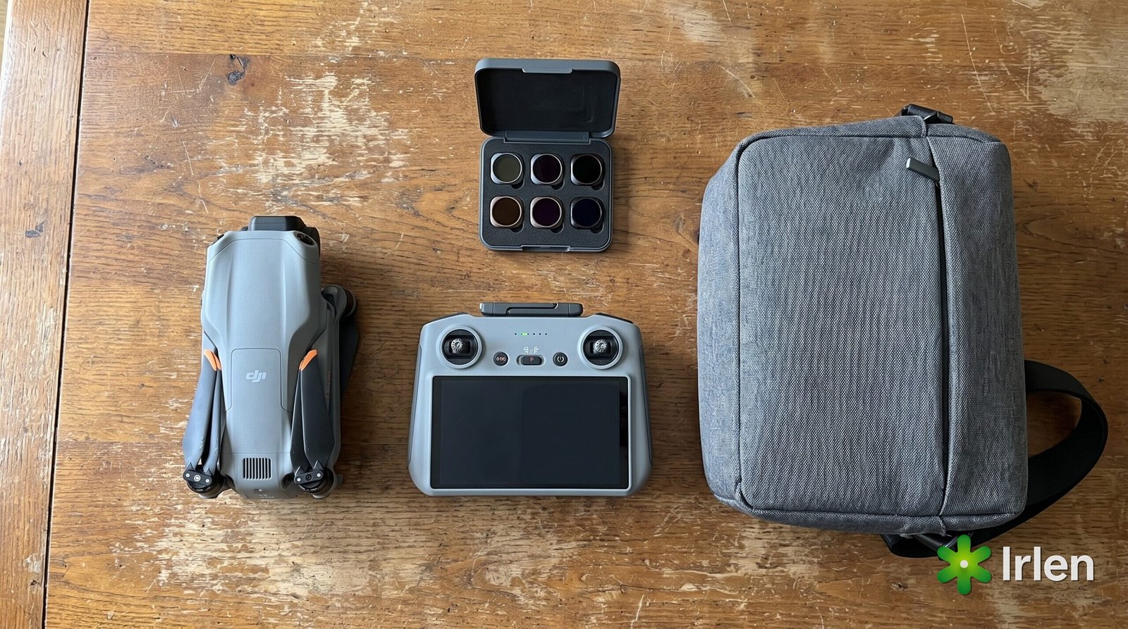 Kit de operação profissional: DJI Air 3S, controle RC 2, filtros ND e bolsa