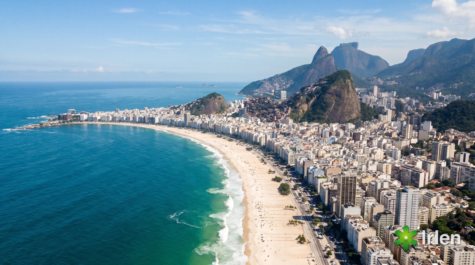 Vista aérea dos pontos icônicos do Rio de Janeiro