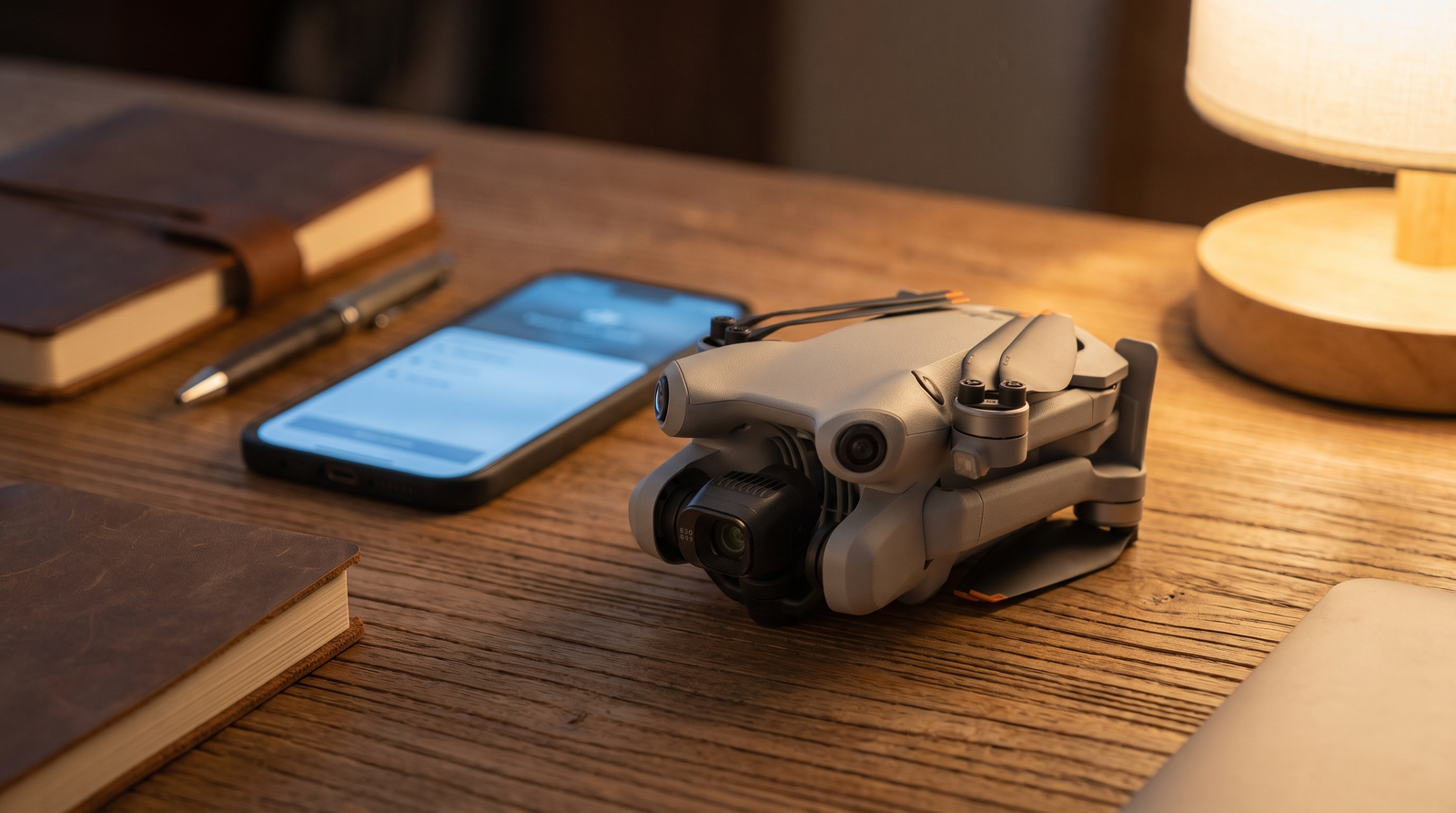 Drone DJI Mini ao lado de celular para regularização