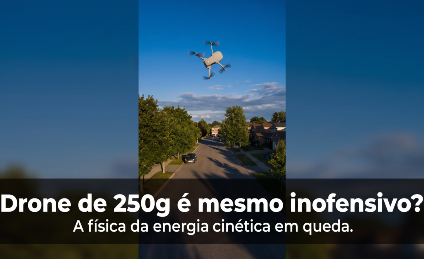 Um drone de 250g pode quebrar seu para-brisa? A física responde (2026)