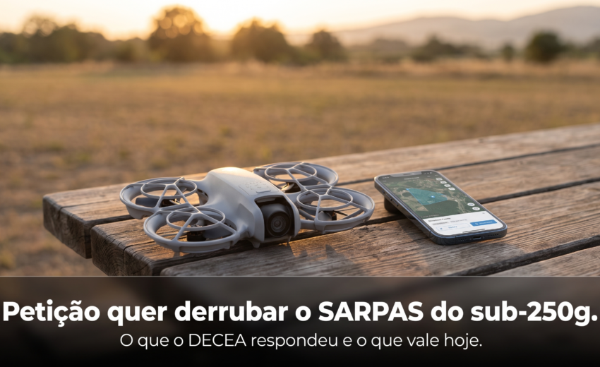 Petição quer derrubar o SARPAS para drone sub-250g: onde ela está e o que o DECEA respondeu