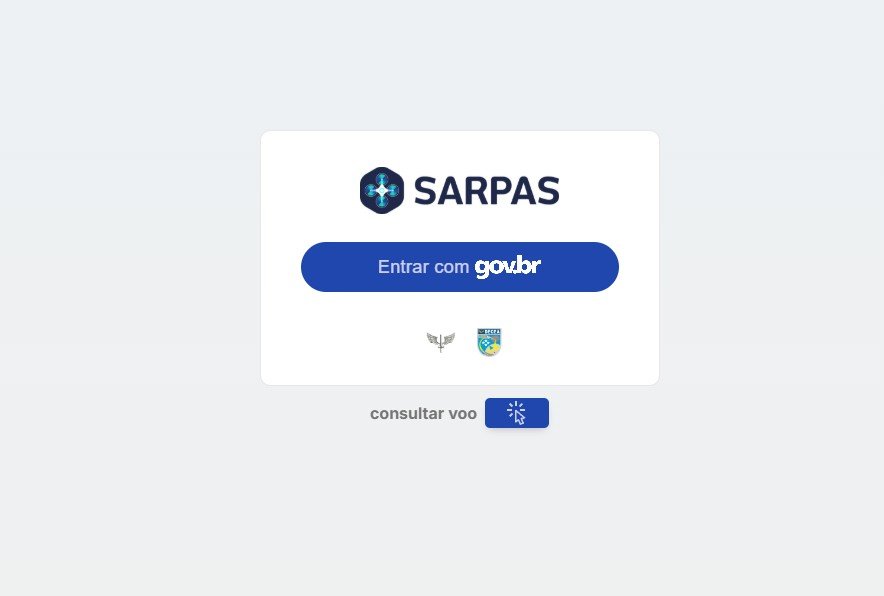 Tela de login do SARPAS NG com acesso pelo gov.br (Login Único)