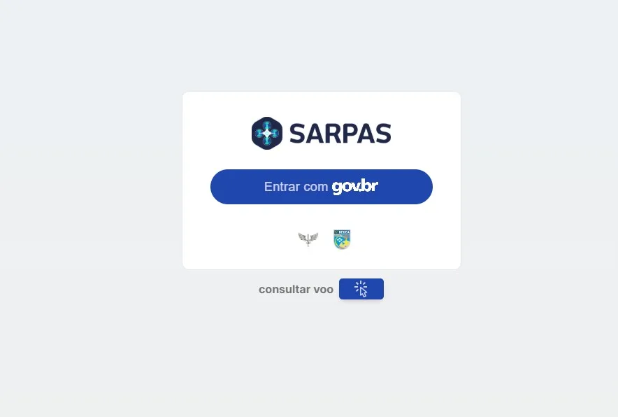 Tela de login do SARPAS NG com acesso pelo gov.br (Login Único)