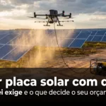 Lavar placa solar com drone — lavagem de placa solar com drone