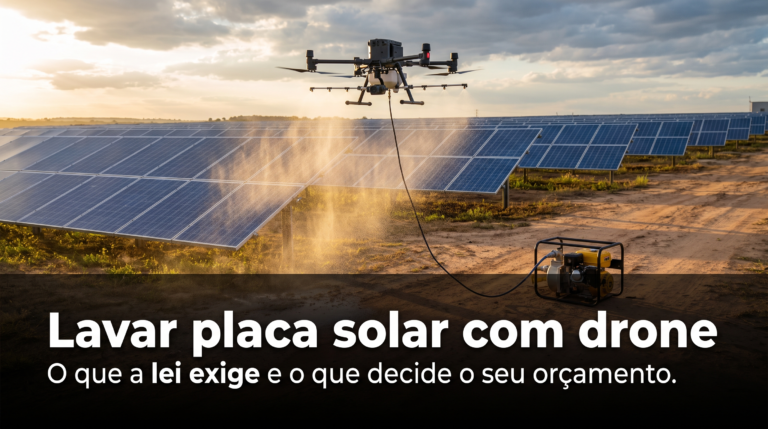 Lavar placa solar com drone — lavagem de placa solar com drone